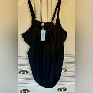 Yonique NWT Black swim top only, size 20 
82% nylon, 18% spandex